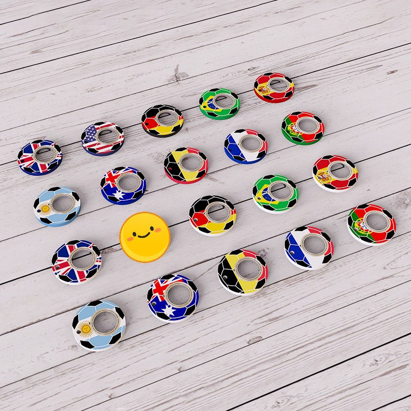 Creative Football World Cup Fidget Spinner Toy Keychain Hand Spinner Anti-Anxiety Toy Relieves Stress Finger Spinner Keychain Bottle Opener Kids Toy Image