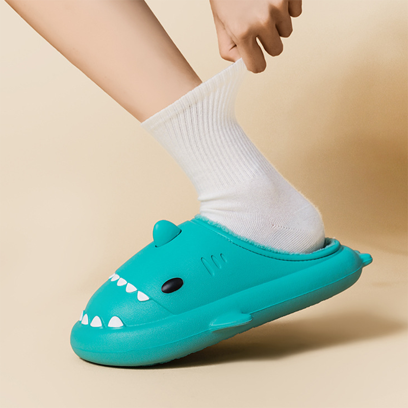 Cartoon Shark Shoes Home Slippers EVA Lovers Slippers Winter Soft Bottom Waterproof Shoes Image