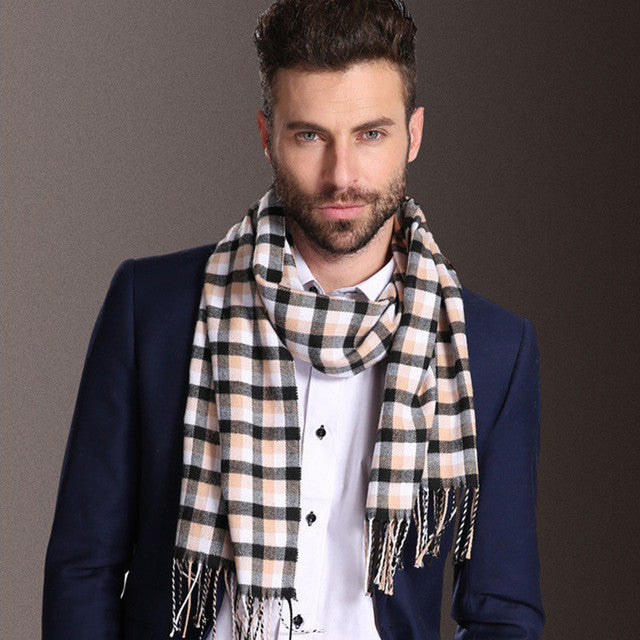 New Europe Fashion Shawl Scarves Men Winter Warm Tartan Image