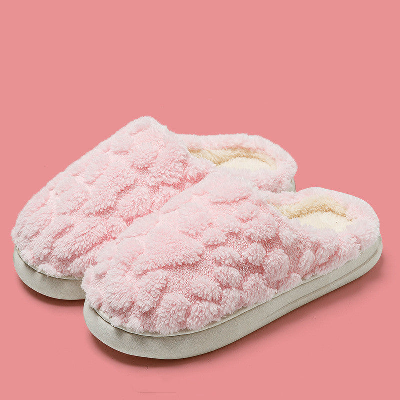 Soft Plush Slippers Women Men Cozy Fluffy Fleece House Shoes Winter Warm Slip On Floor Bedroom Slippers Image