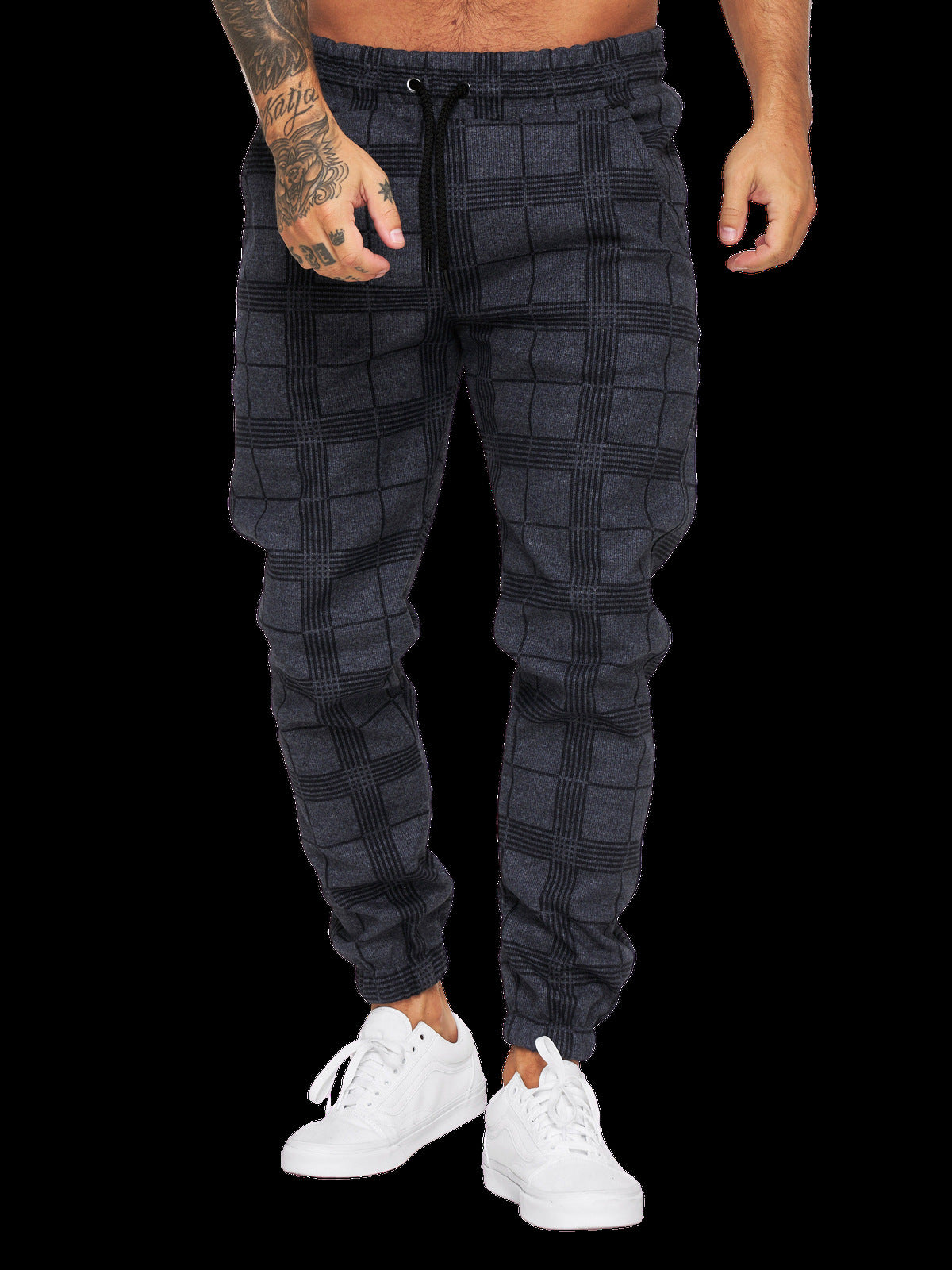Checkered 3D Digital Print Casual Pants Image
