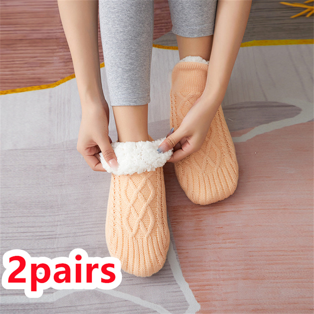 Winter Woolen Socks Women Thicken Warm Home Bedroom Socks Slippers Men Non-slip Foot Warmer Snow Socks Calcetines Mujer Image