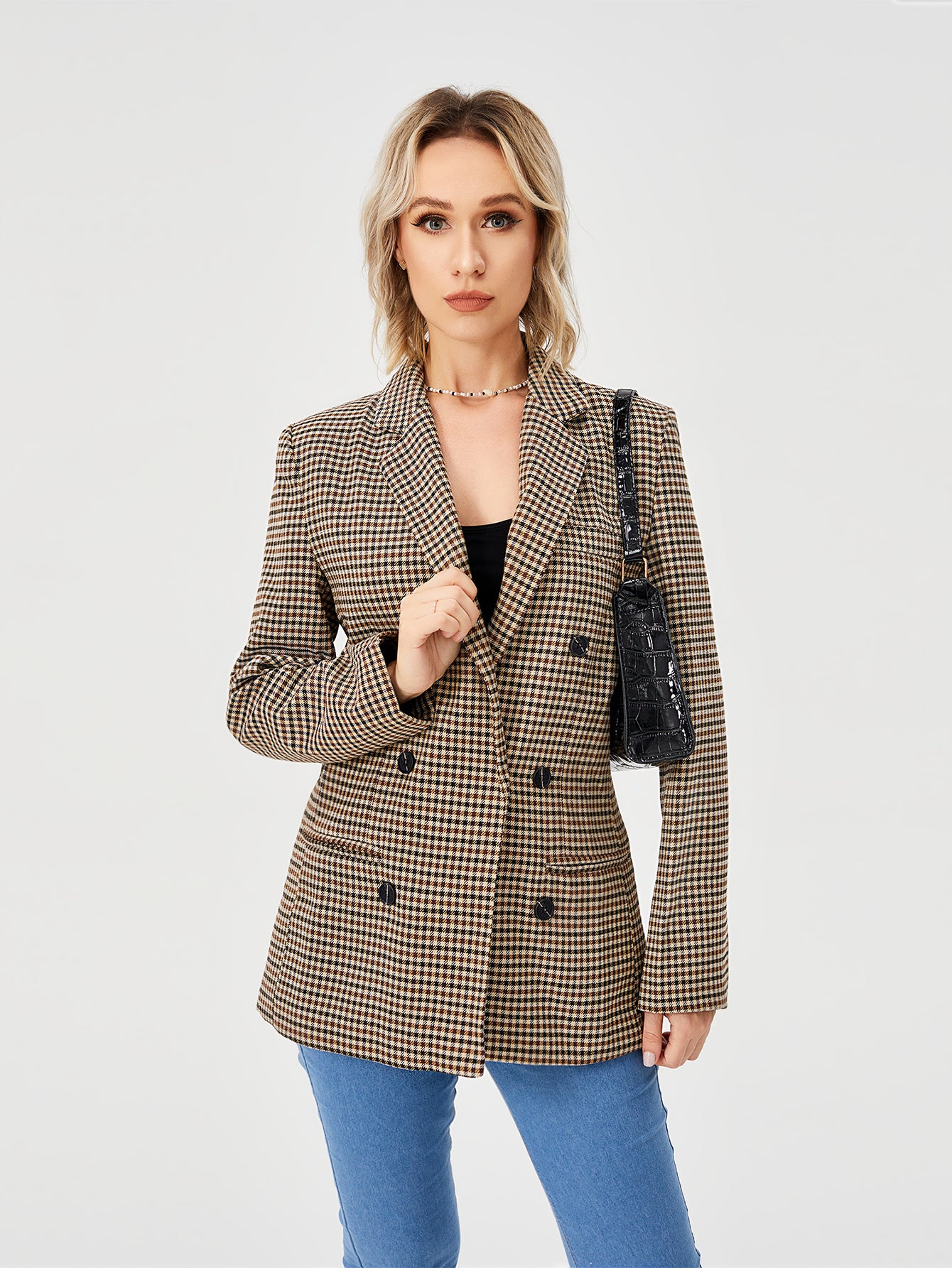 Womens Casual Blazer Jacket  Long Sleeve Work 0ffice Blazer Lapel  Jacket Image