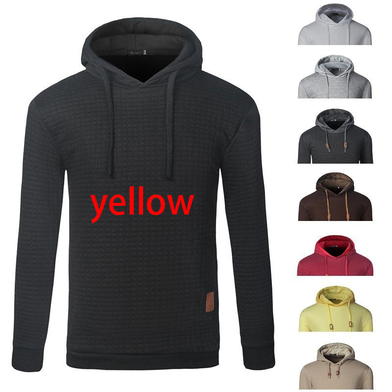 Men's Jacquard Sweater Long-sleeved Hoodie Warm Color Hooded Sweatshirt Jacket Image