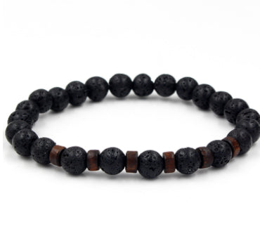 Personality Men's Black Volcanic Stone Bracelet Image