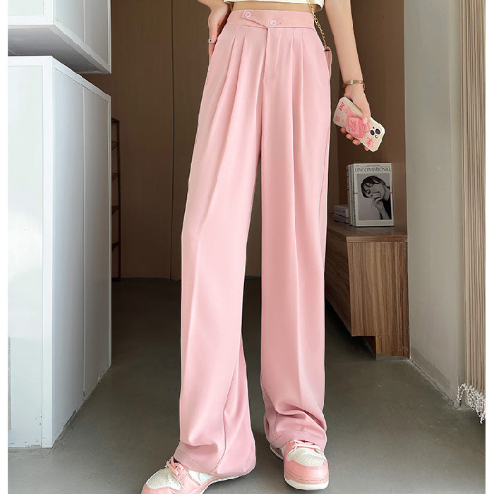 Women's New High Waist Loose Drape Suit Wide Leg Pants Image