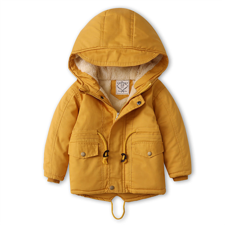 LM 6035 Europe And American Wind  Boy's Coat And Cashmere Boy's Windcoat For 2021 Autumn And Winter Children's Clothes Image