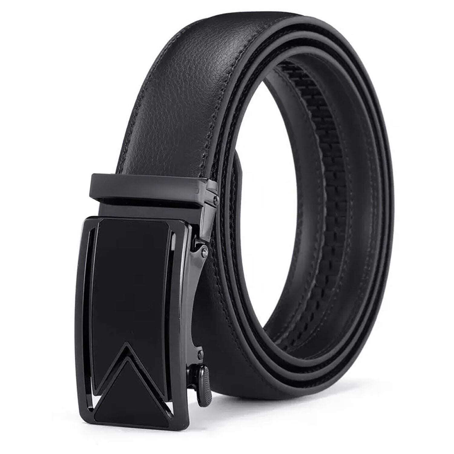 Microfiber Leather Mens Ratchet Belt Belts For Men Adjustable Automatic Buckle Image