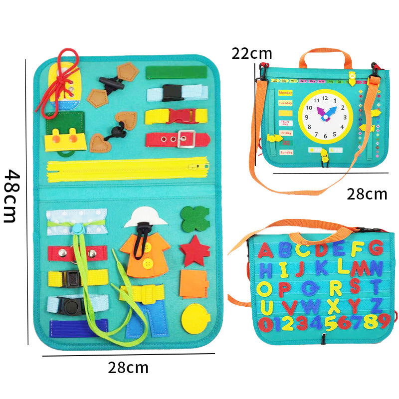 New Busy Book Children's Busy Board Dressing And Buttoning Learning Baby Early Education Preschool Sensory Learning Toy Image