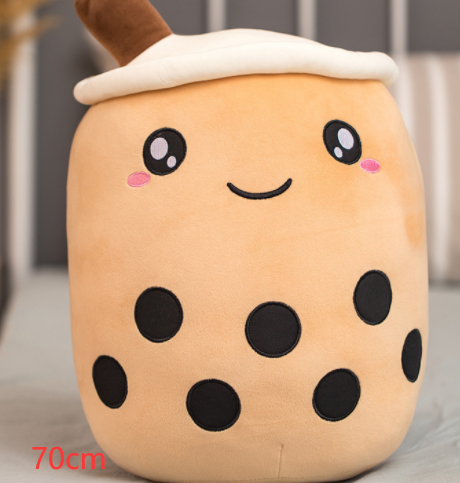 Cute Fruit Drink Plush Stuffed Soft Strawberry Milk Tea Plush Boba Tea Cup Toy Bubble Tea Pillow Cushion Kids Gift Image