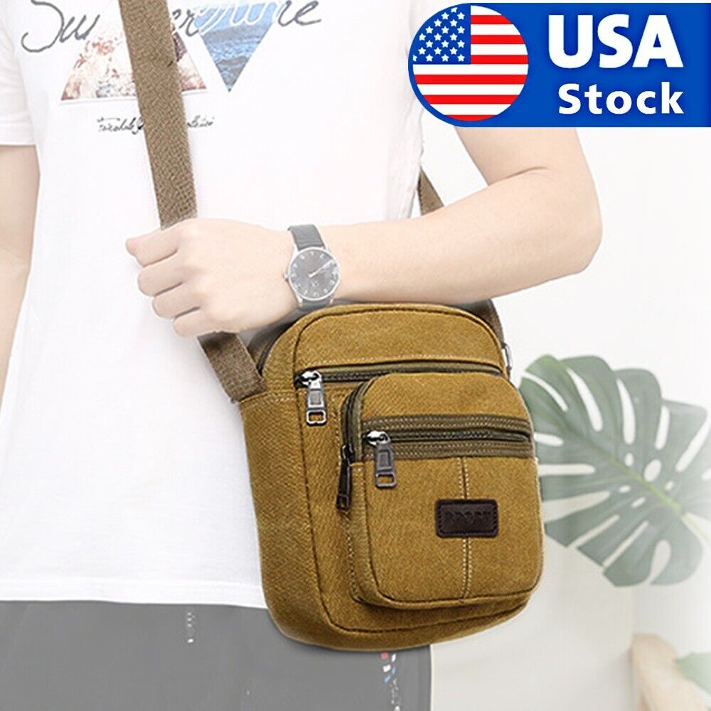 Men's Crossbody Messenger Bag Canvas Bags Casual Shoulder Satchel Handbag Pouch Image