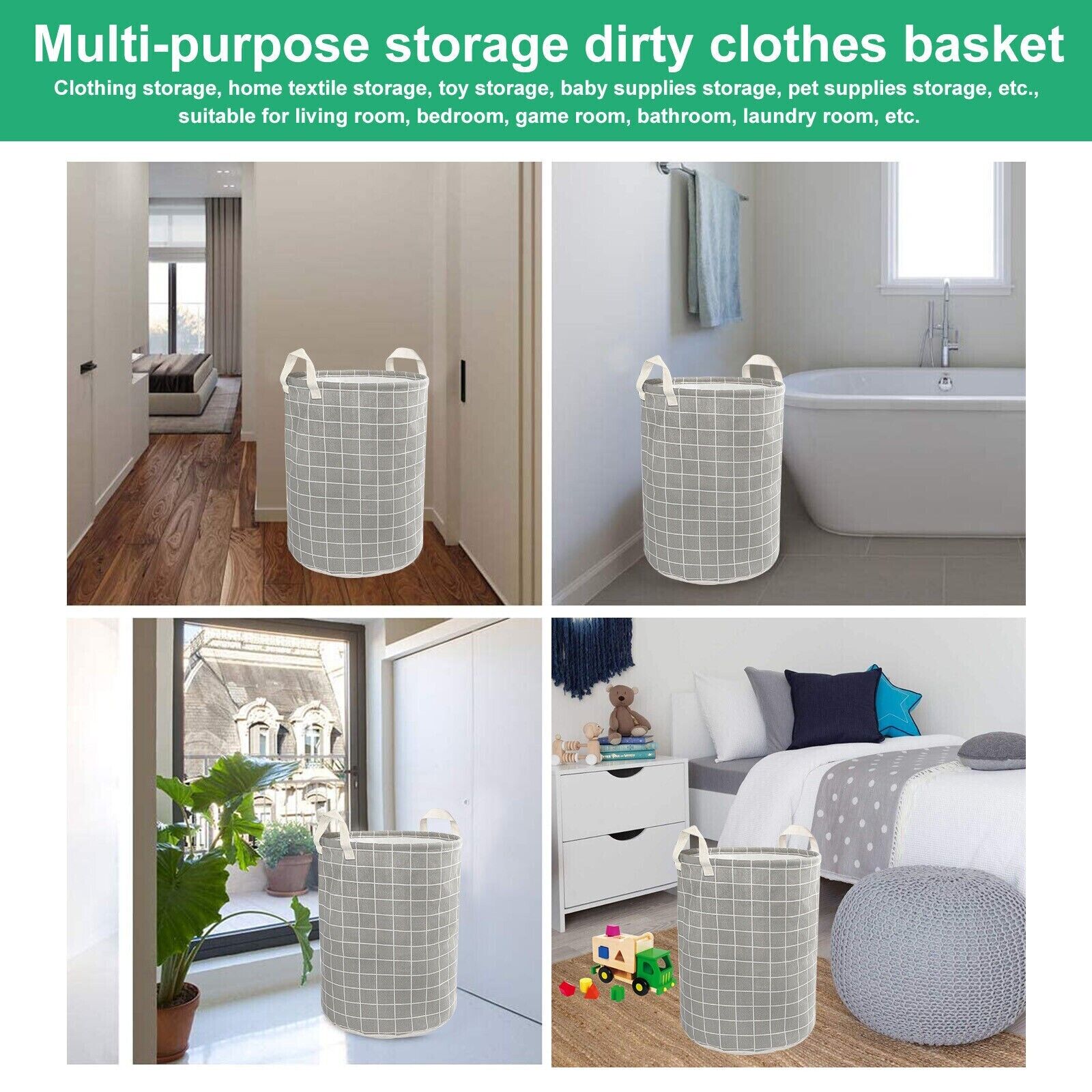 Large Foldable Storage Laundry Hamper Clothes Basket Washing Bag Bin Organizer Image