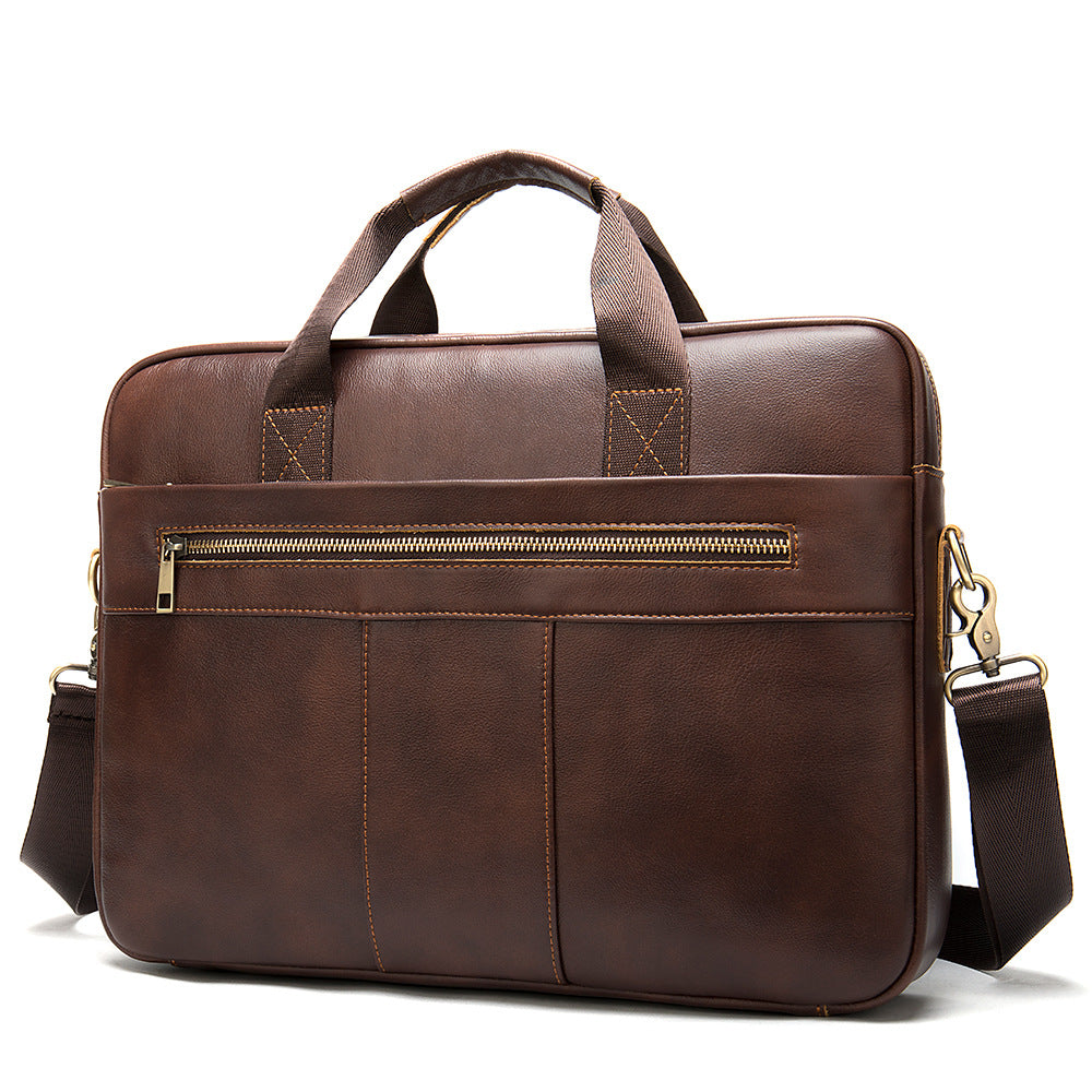 Men's Leather Briefcase Business Men's Bag First Layer Cowhide Portable Image