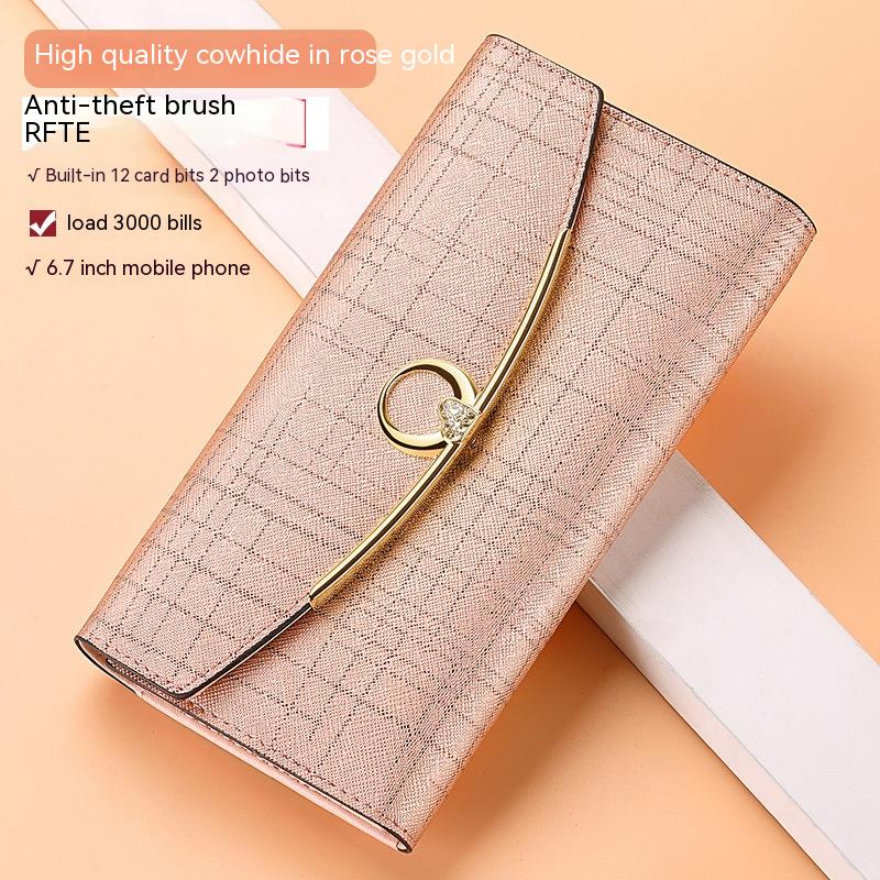 Women's Real Leather Long Large Capacity Wallet Clutch Bag Image