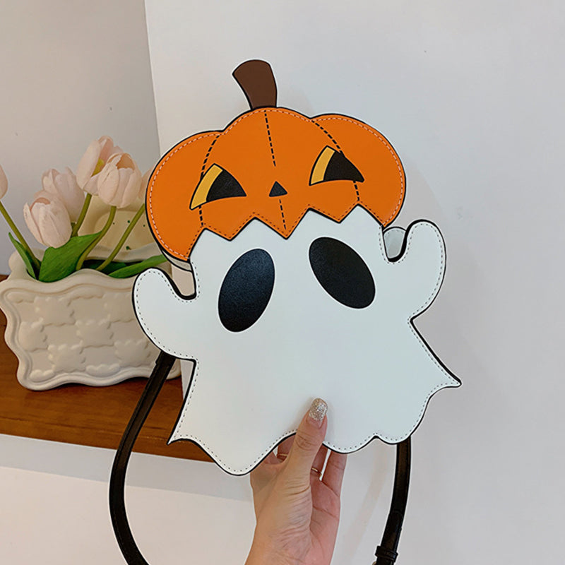 Halloween Shouder Bags Creative 3D Cartoon Pumpkin Ghost Design Cute Bags Women Cell Phone Purses Novelty Personalized Candy Crossbody Bags Image