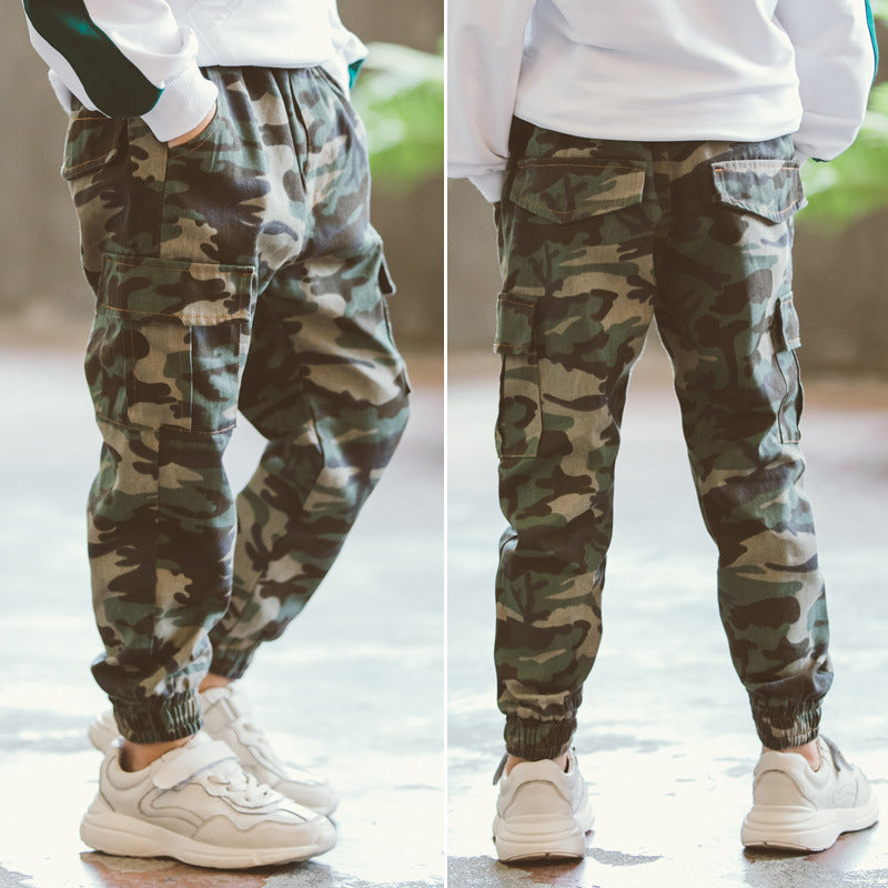 Children's Sports Military Camouflage Casual Trousers Image