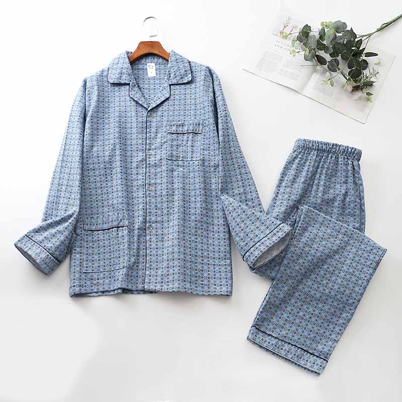 Brushed Cloth Long-sleeved Lapel Pajama Set Image