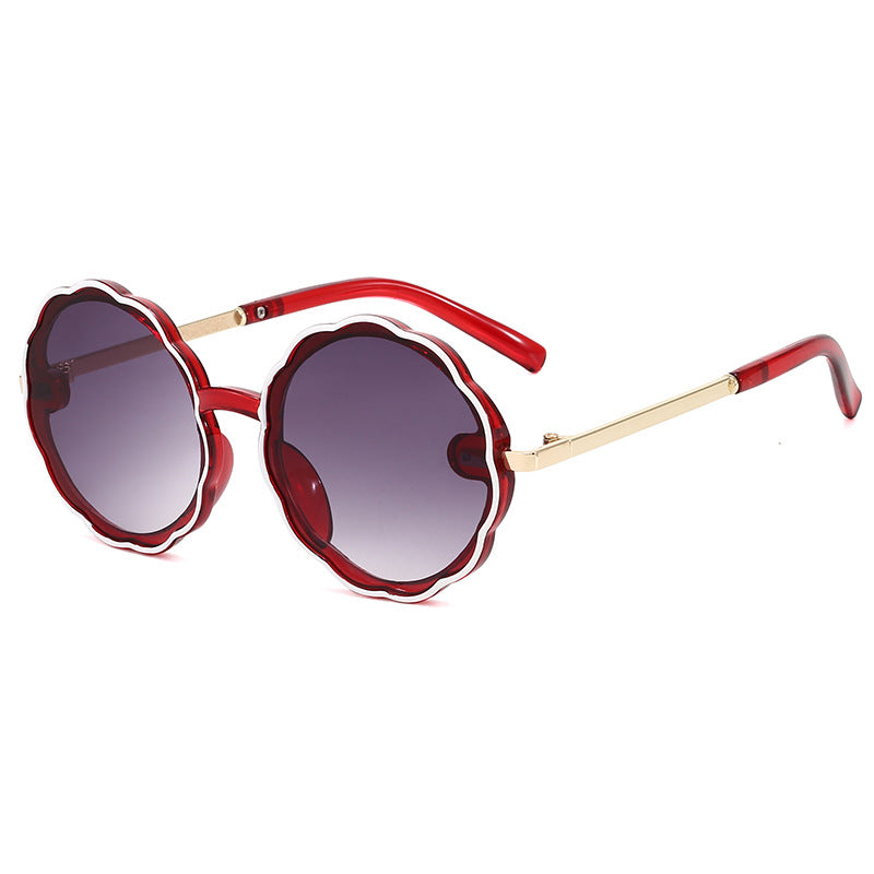 Kids Wave Frame Vintage Round Frame Sunglasses Image