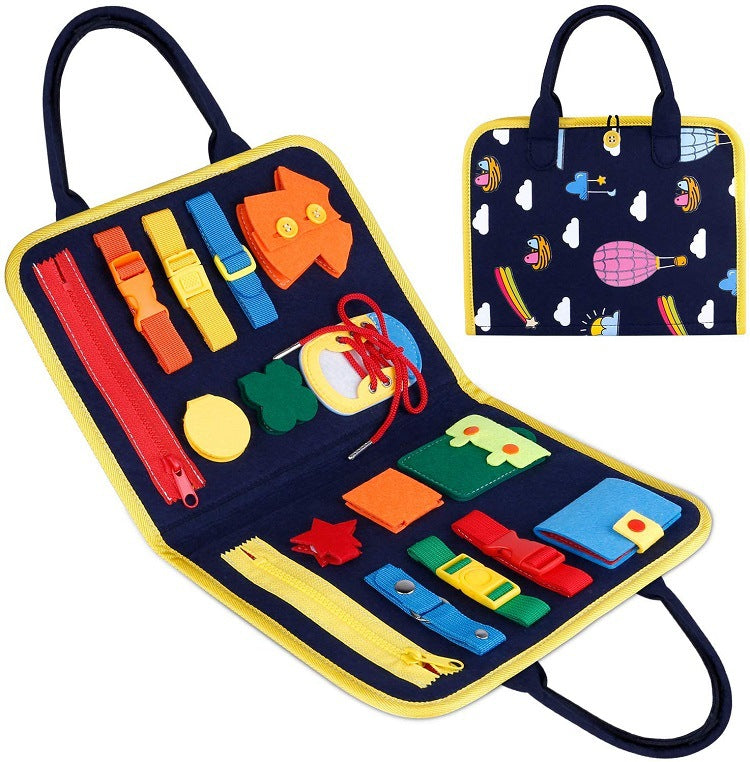 New Busy Book Children's Busy Board Dressing And Buttoning Learning Baby Early Education Preschool Sensory Learning Toy Image