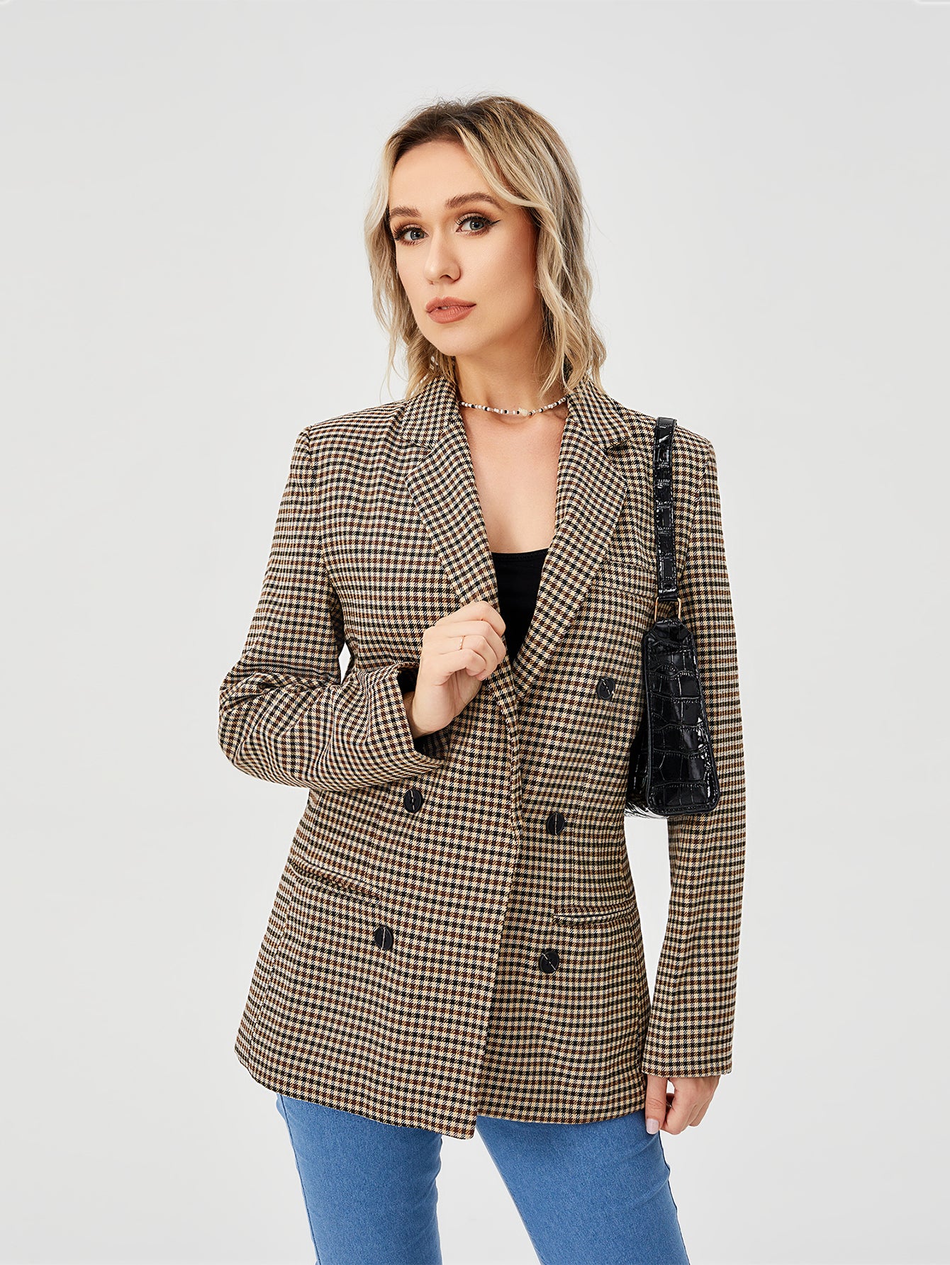 Womens Casual Blazer Jacket  Long Sleeve Work 0ffice Blazer Lapel  Jacket