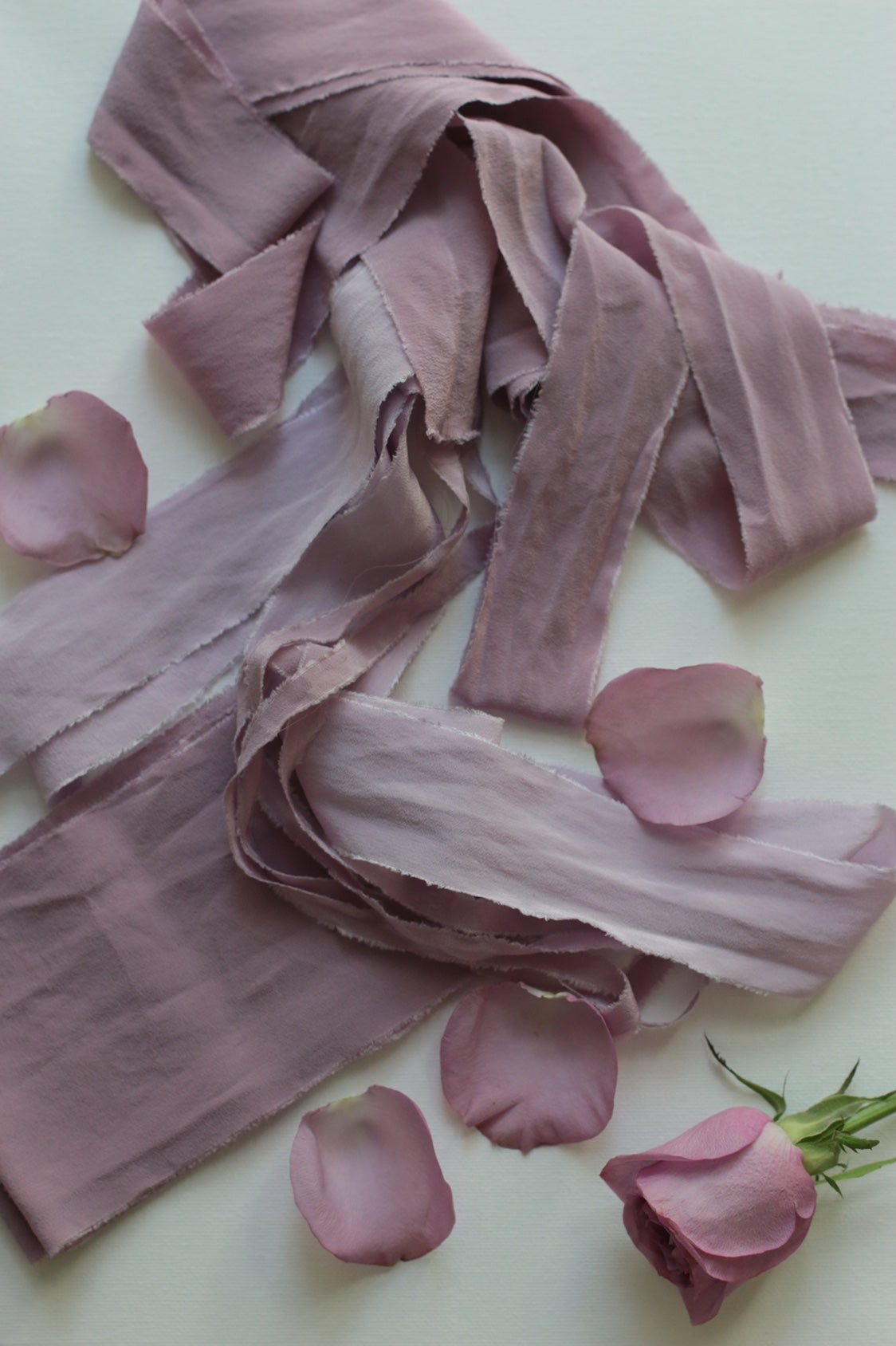 Handmade Botanical Dyed Raw Edge Vintage Wedding Ribbon Image