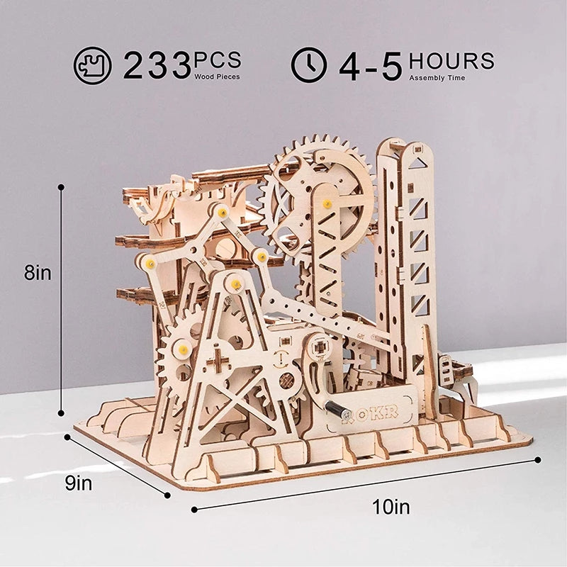 3D DIY Wooden Puzzle Roller Coaster Children's Toys Image