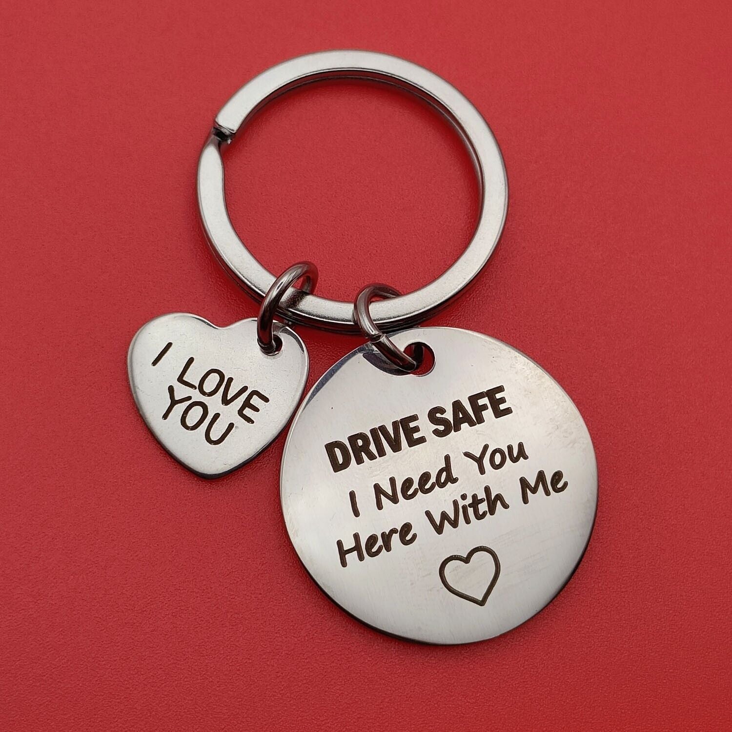 Boyfriend Husband Dad Couples Birthday Gifts Keychain Love Keyring - Drive Safe Image