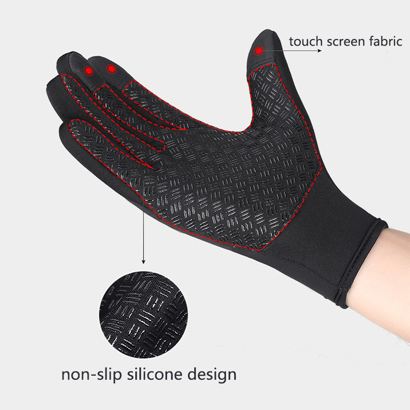Winter Gloves Touch Screen Riding Motorcycle Sliding Waterproof Sports Gloves With Fleece Image