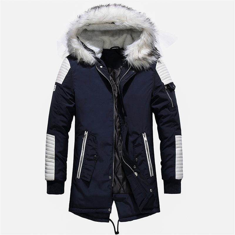 Winter Men Jacket Fur Hooded Collar Thick Warm Parka Men Coats Long Length Outwear Image