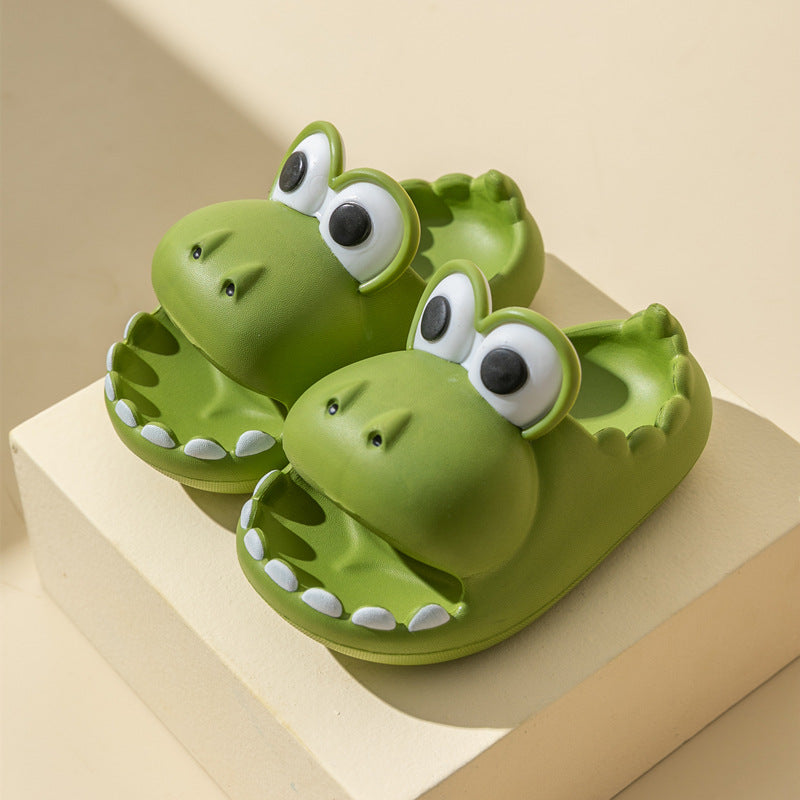 Kids Dinosaur Slippers Wholesale Summer Cartoon Parent Child Outdoor Home EVA Sandals Women Men Kids Cute Slippers Baby Shoes Image