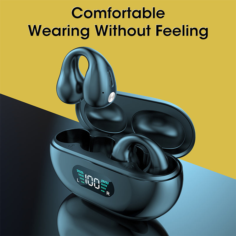 Bone Conduction Headphones TWS Earbuds Ear Clip Bluetooth 5.3 Touch Wireless Earphone In-Ear Bass HIFI Sports Headset Image