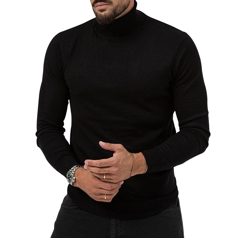 Autumn And Winter New High-elastic Turtleneck Knitted Cashmere Sweater Thickened Young Men's Warm Undercoat Image