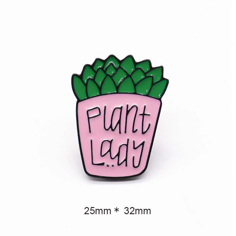 Brooch Cactus Potted Plant Lady Plant Lady Badge Image