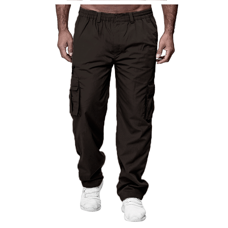 Men's Casual Multi-pocket Loose Straight Cargo Pants Image