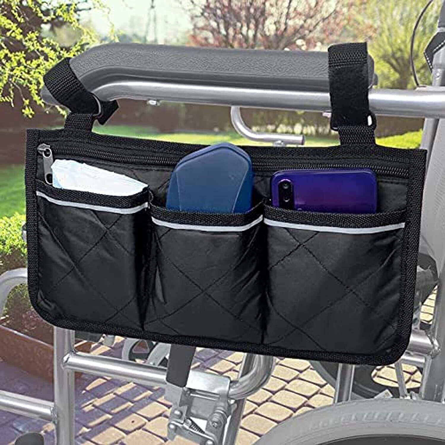 Wheelchair Armrest Accessories Side Bags To Hang On Side Pouch With Bright Line Image