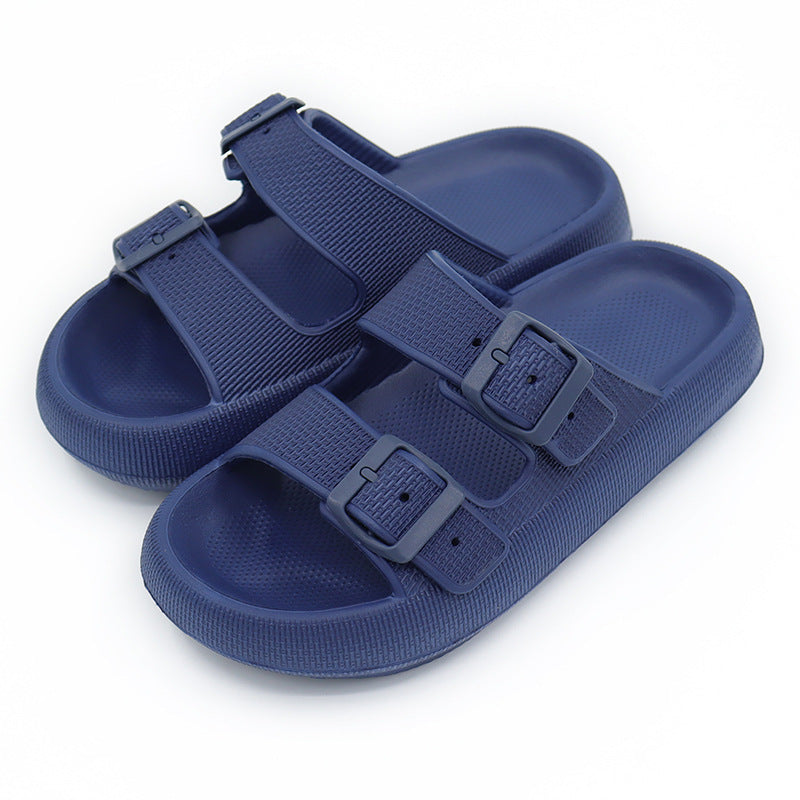 Platform Slippers Women's Summer Buckle Home Shoes Fashion Outdoor Wear Soft Bottom Sandals Image