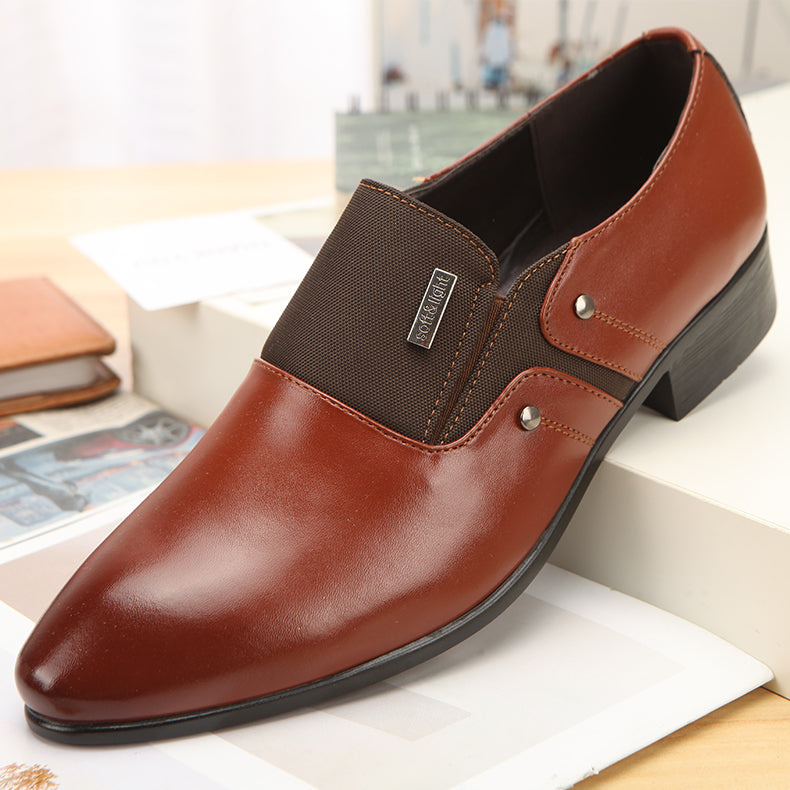 Mens Fashion Casual Pointed Toe Leather Shoes Image