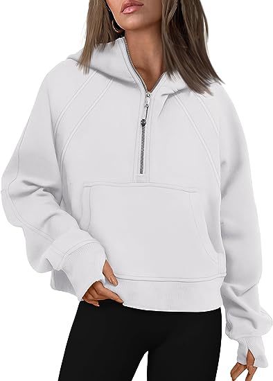 Zipper Hoodies Sweatshirts With Pocket Loose Sport Tops Long Sleeve Pullover Sweaters Winter Fall Outfits Women Clothing Image