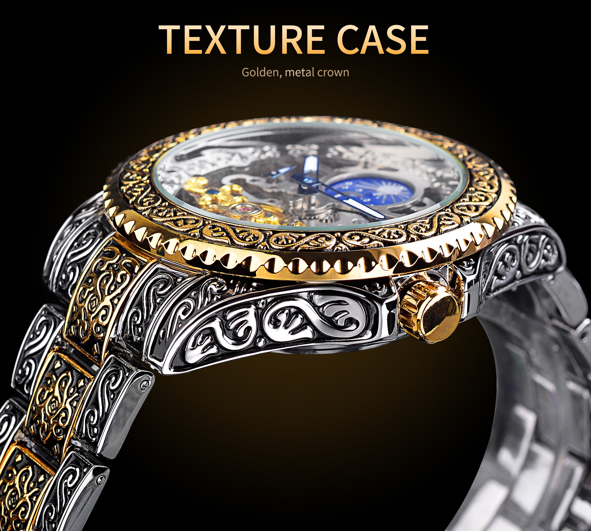 Forsining Skeleton Carved Tourbillon Mechanical Watches Luxury Men's Wristwatch Image