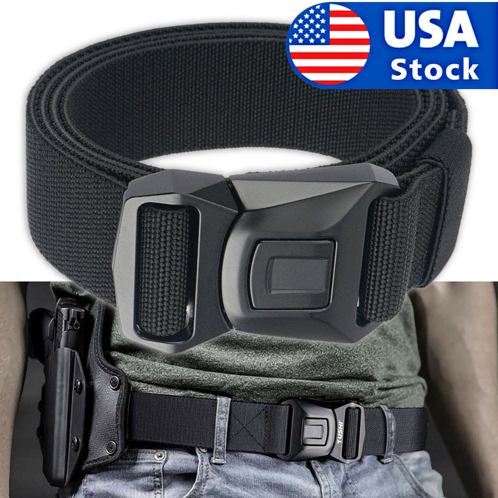 Quick Button Release Buckle Military Belt Strap Tactical Waistband Belts For MEN Image