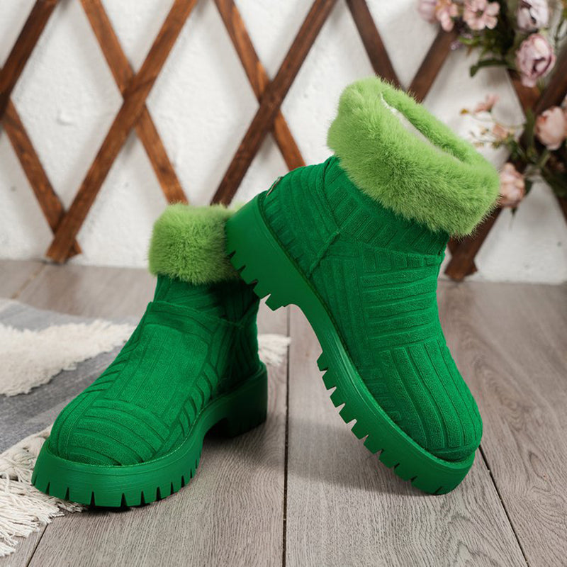 Winter Ankle Boots Fashoin Thick-soled Thickened Snow Boots For Women Plush Shoes Image