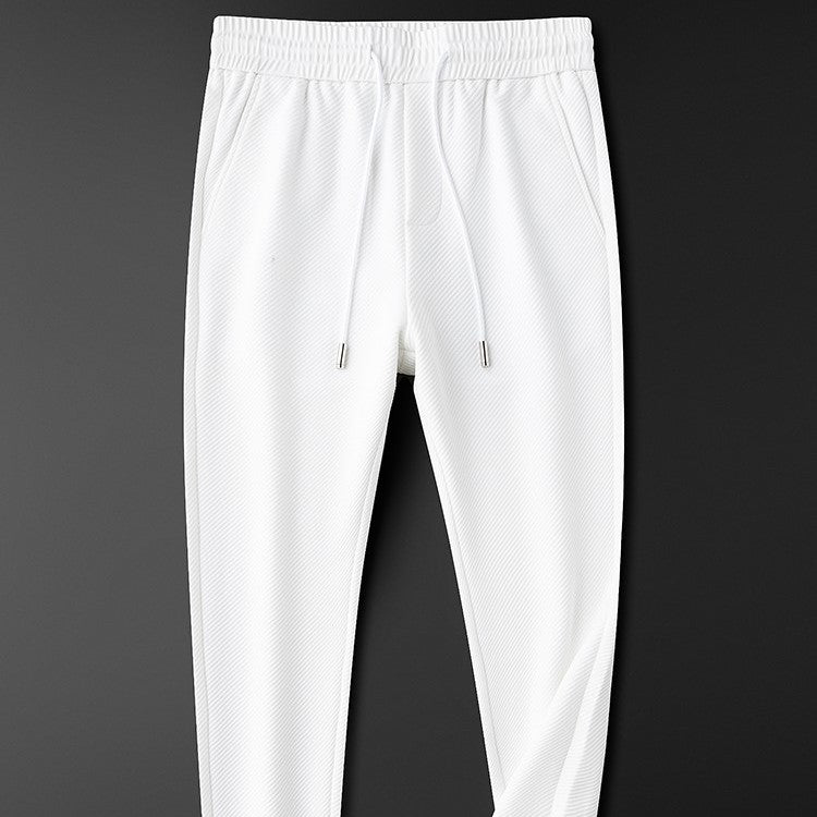 Twill Stretch White Trousers For Men