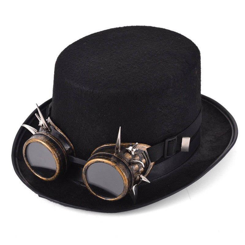 Steampunk Rivet Glasses Top Hat Goth Punk Magic Hat Retro Clothing Accessories