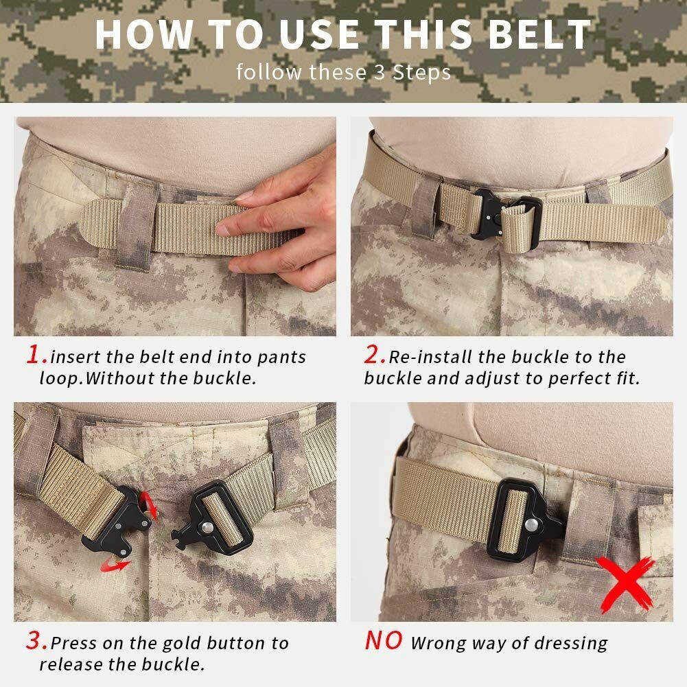 PREMIUM Men Casual Military Belt Tactical Waistband Rescue Rigger Nylon Belt USA Image