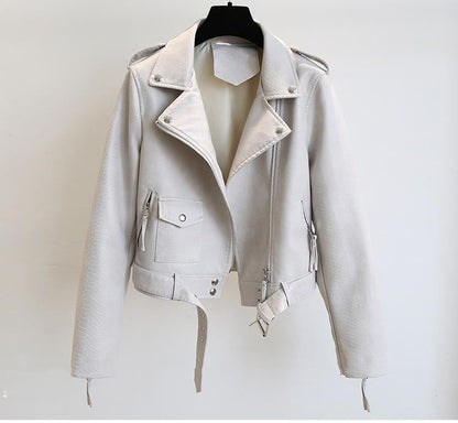 Women's Short Leather Jacket Spring And Autumn