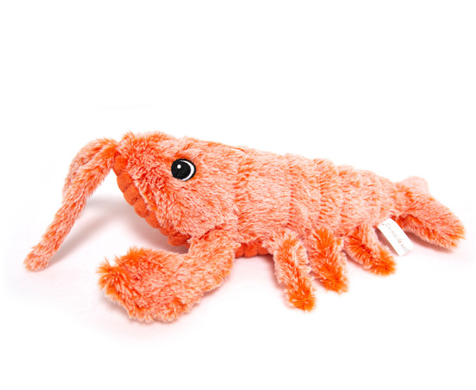 Pet Toys Electric Jumping Shrimp USB Charging Simulation Lobster Funny Cat Plush Pets Toy Image