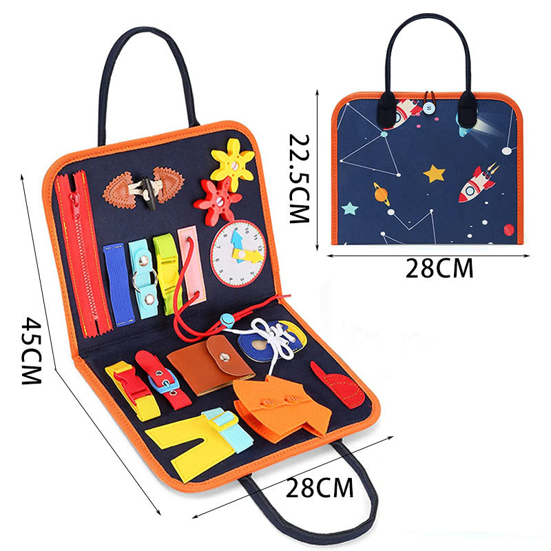 New Busy Book Children's Busy Board Dressing And Buttoning Learning Baby Early Education Preschool Sensory Learning Toy Image