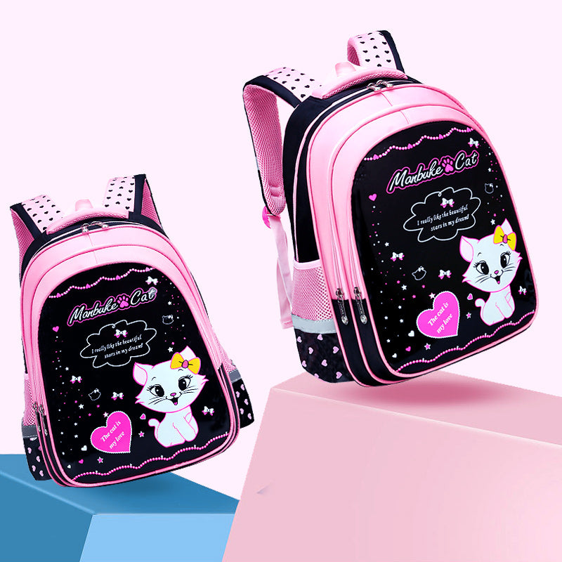 Kids School Cute Cat Print Backpack Image