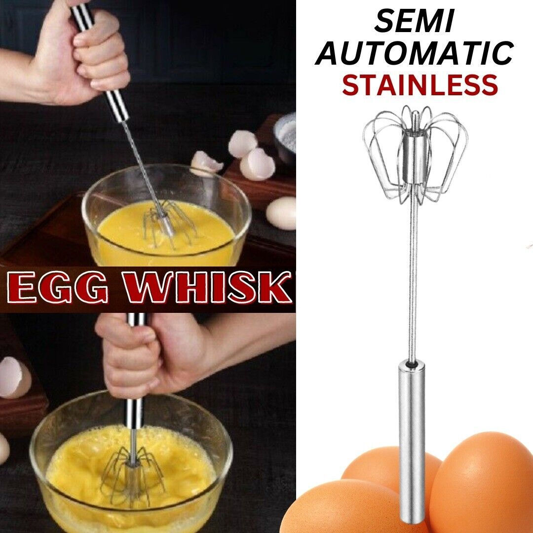 Semi-Automatic Egg Whisk Hand Push Egg Beater Stainless Steel Blender Mixer Whis Image