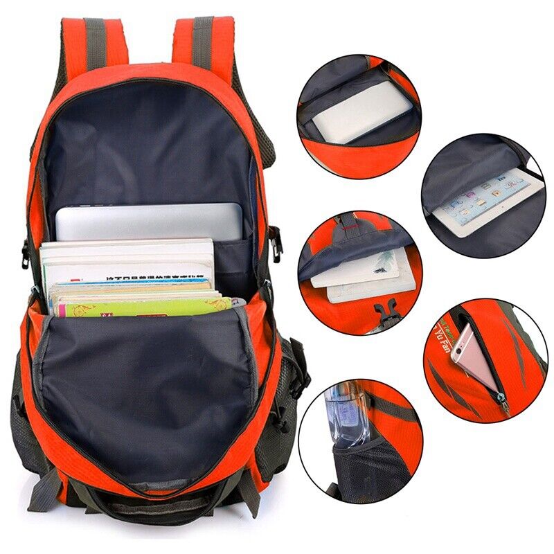 40L Waterproof Large Bag Backpack Camping Hiking Walking Outdoor Travel Rucksack Random Color Image